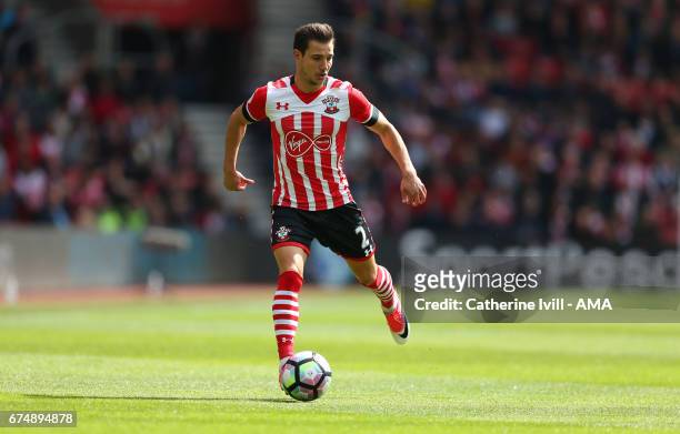 Cedric Soares of Southampton during the Premier League match between Southampton and Hull City at St Mary's Stadium on April 29, 2017 in Southampton,...