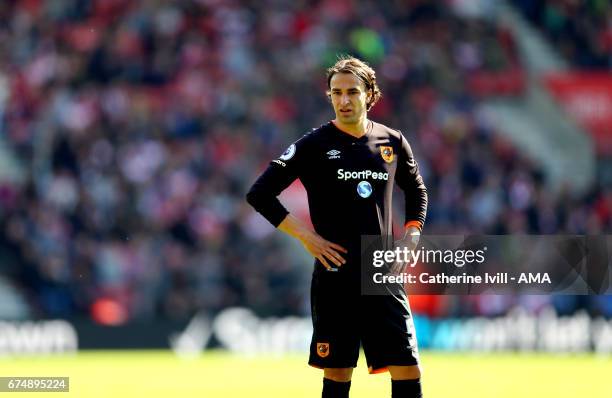 Lazar Markovic of Hull City during the Premier League match between Southampton and Hull City at St Mary's Stadium on April 29, 2017 in Southampton,...