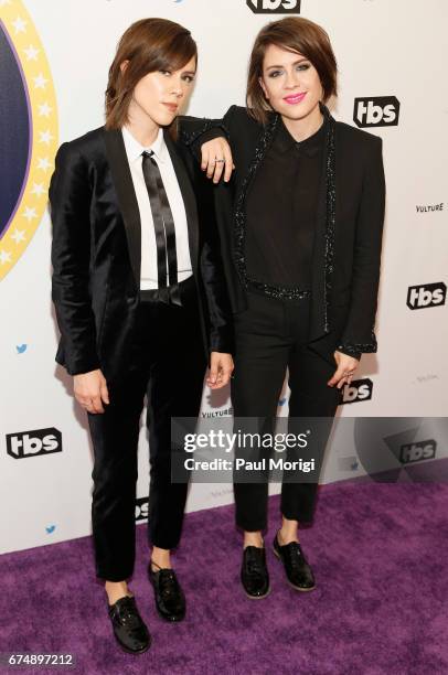 Sara Quin and Tegan Quinn of Tegan and Sara attend "Not the White House Correspondents' Dinner" presented by Full Frontal With Samantha Bee at DAR...