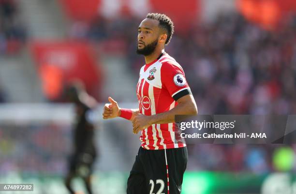 Nathan Redmond of Southampton during the Premier League match between Southampton and Hull City at St Mary's Stadium on April 29, 2017 in...