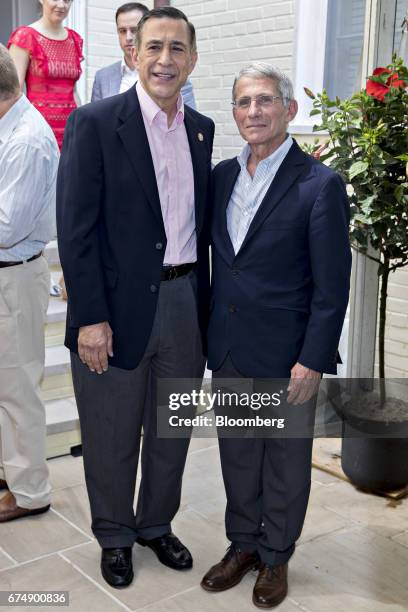 Representative Darrell Issa, a Republican from California, left, and Anthony Fauci, director of the National Institute of Allergy and Infectious...