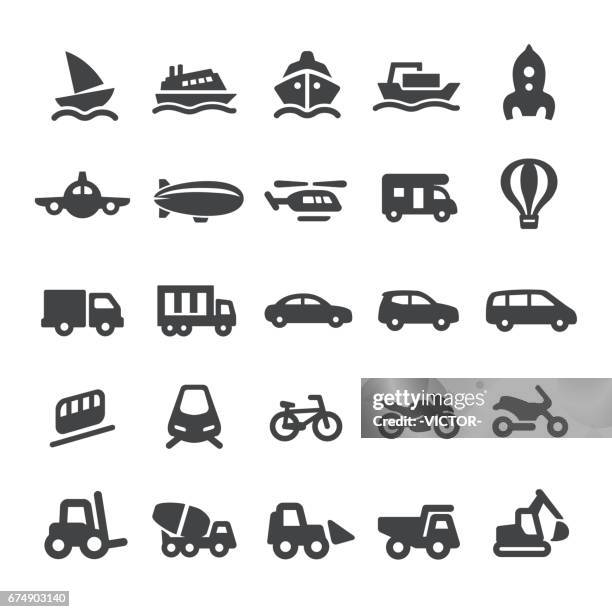 mode of transport icons - smart series - airship stock illustrations