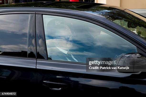 Pieter van Vollenhoven arrives at Palace Noordeinde for an private birthday party for King Willem-Alexander in the Royal Stables on April 29, 2017 in...