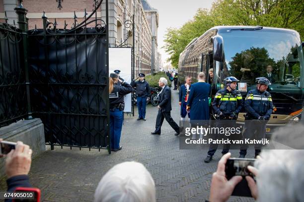 Guests arrive at Royal Stables for an private birthday party for King Willem-Alexander in the Royal Stables on April 29, 2017 in The Hague,...