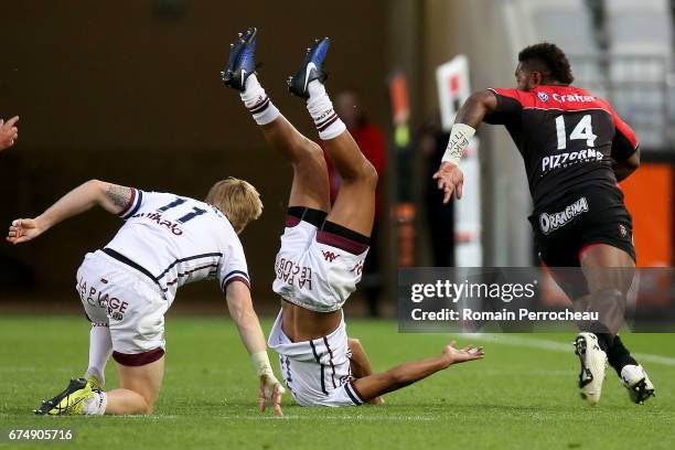 Josua Tuisova of Toulon in action during the French Top 14 union match between Union Bordeaux Begles and Toulon RC at stade Matmut Atlantique at...