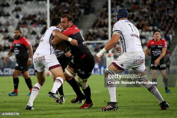 Mamuka Gorgodze of Toulon in action during the French Top 14 union match between Union Bordeaux Begles and Toulon RC at stade Matmut Atlantique at...
