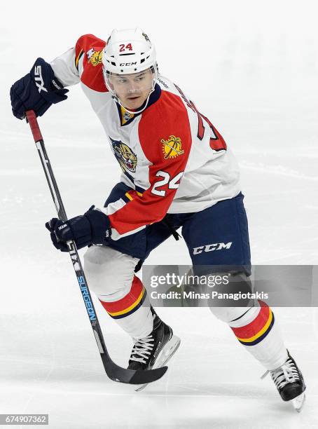 Jiri Hudler of the Florida Panthers plays in the game against the Ottawa Senators at Canadian Tire Centre on April 7, 2016 in Ottawa, Ontario, Canada.