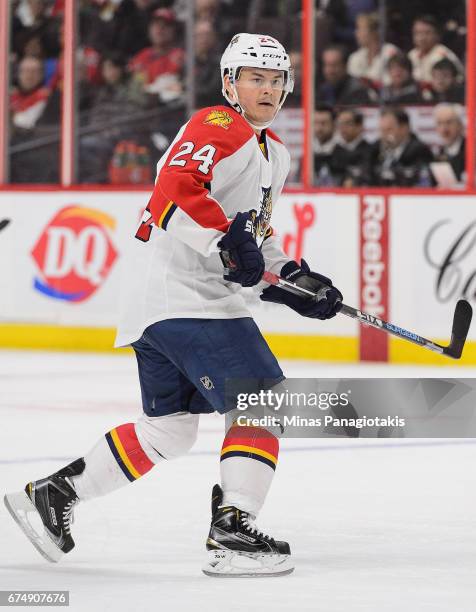 Jiri Hudler of the Florida Panthers plays in the game against the Ottawa Senators at Canadian Tire Centre on April 7, 2016 in Ottawa, Ontario, Canada.