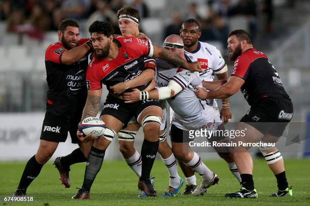 Romain Taofifenua of Toulon in action during the French Top 14 union match between Union Bordeaux Begles and Toulon RC at stade Matmut Atlantique at...
