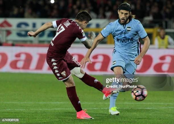 Juan Iturbe during Serie A match between Torino v Sampdoria, in Turin, on April 29, 2016 .