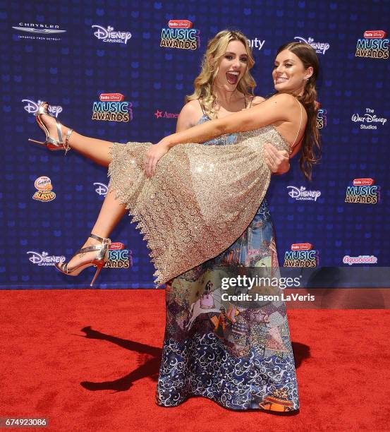 Lele Pons and Hannah Stocking attend the 2017 Radio Disney Music Awards at Microsoft Theater on April 29, 2017 in Los Angeles, California.