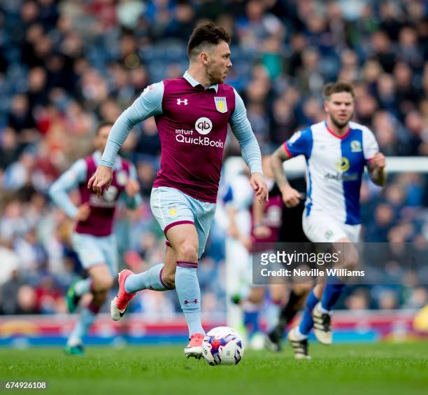 Scott Hogan of Aston Villa during the Sky Bet Championship match between Blackburn Rovers and Aston Villa at the Ewood Park on April 29, 2017 in...