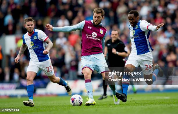 Gary Gardner of Aston Villa during the Sky Bet Championship match between Blackburn Rovers and Aston Villa at the Ewood Park on April 29, 2017 in...