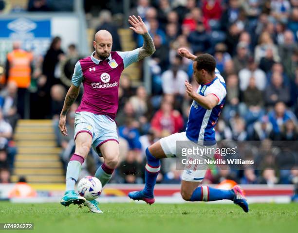 Alan Hutton of Aston Villa during the Sky Bet Championship match between Blackburn Rovers and Aston Villa at the Ewood Park on April 29, 2017 in...