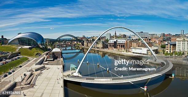 the gateshead millennium bridge - newcastle stock pictures, royalty-free photos & images