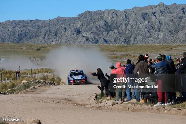 Thierry Neuville of Belgium and Nicolas Gilsoul of Belgium compete in their Hyundai Motorsport WRT Hyundai i20 WRC during DayTwo of the WRC Argentina...
