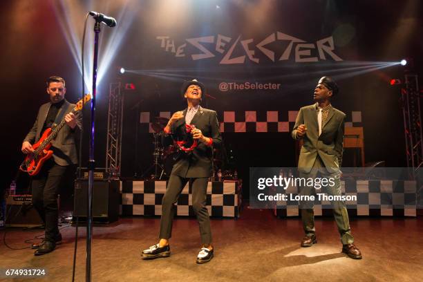 Pauline Black and Arthur "Gaps" Hendrickson of The Selecter perform at O2 Shepherd's Bush Empire on April 29, 2017 in London, England.