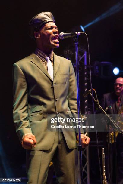 Arthur "Gaps" Hendrickson of The Selecter performs at O2 Shepherd's Bush Empire on April 29, 2017 in London, England.