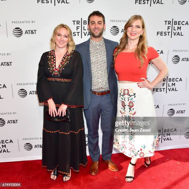 Producer Liz Tigelaar, Creator Zander Lehmann and Producer Helen Estabrook attend the "Casual" Premiere during the 2017 Tribeca Film Festival at SVA...