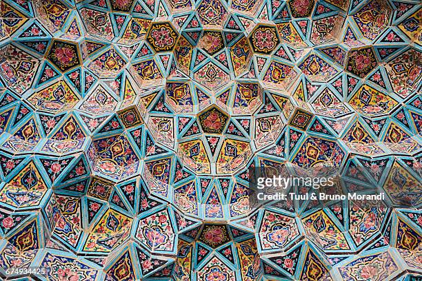 iran, shiraz, nasir al molk mosque - islamic pattern stock pictures, royalty-free photos & images