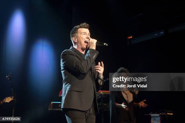 Rick Astley performs on stage at Sala Barts on April 29, 2017 in Barcelona, Spain.