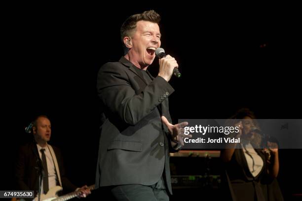Rick Astley performs on stage at Sala Barts on April 29, 2017 in Barcelona, Spain.