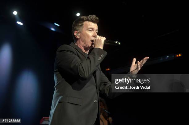 Rick Astley performs on stage at Sala Barts on April 29, 2017 in Barcelona, Spain.