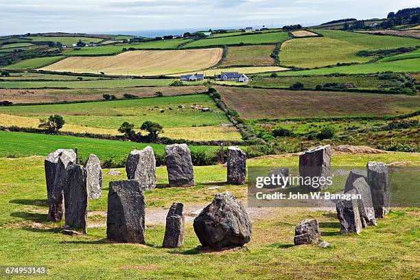drombeg stone circle, county cork - celta foto e immagini stock
