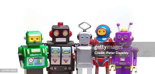 crowd of robots - collection 5 stock pictures, royalty-free photos & images