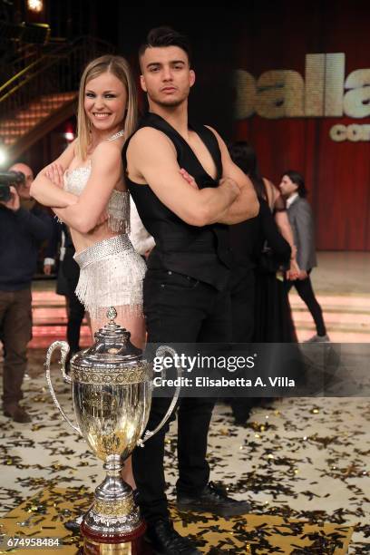 Italian judoka Fabio Basile and his dance partner Anastasia Kuzmina win the 2nd place of the Italian TV show 'Ballando Con Le Stelle' at Auditorium...