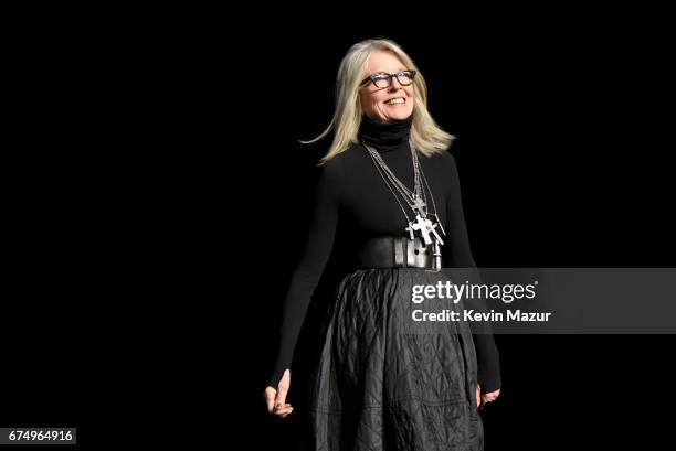 Diane Keaton onstage during the panel for "The Godfather" 45th Anniversary Screening during 2017 Tribeca Film Festival closing night at Radio City...