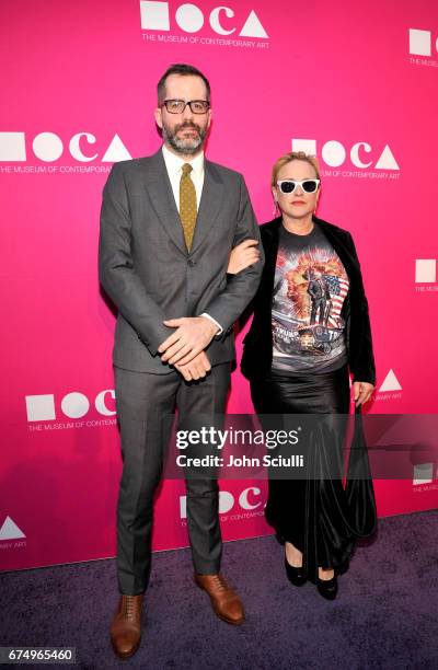 Artist Eric White and actor Patricia Arquette at the MOCA Gala 2017 honoring Jeff Koons at The Geffen Contemporary at MOCA on April 29, 2017 in Los...