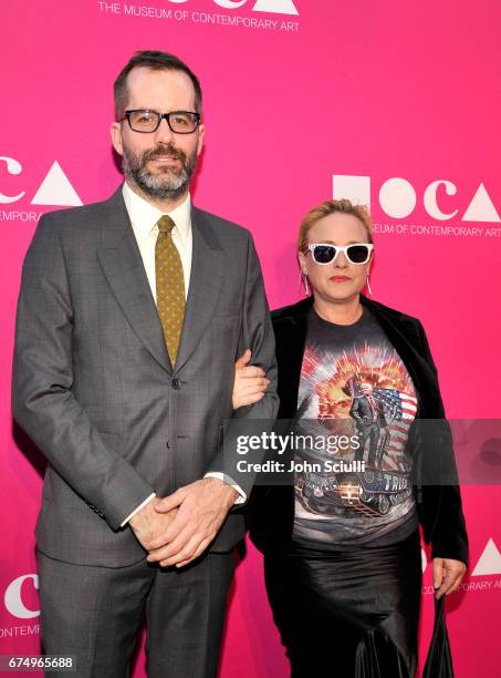 Artist Eric White and actor Patricia Arquette at the MOCA Gala 2017 honoring Jeff Koons at The Geffen Contemporary at MOCA on April 29, 2017 in Los...
