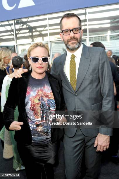 Actor Patricia Arquette and artist Eric White at the MOCA Gala 2017 honoring Jeff Koons at The Geffen Contemporary at MOCA on April 29, 2017 in Los...