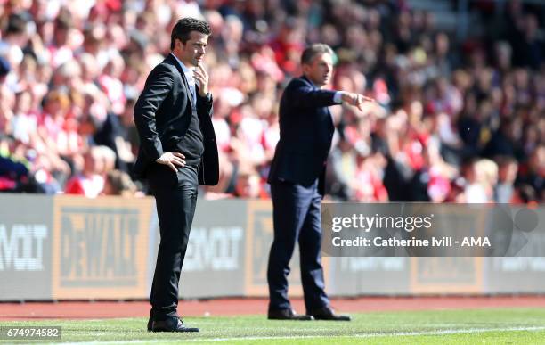 Marco Silva Manager / head coach of Hull City during the Premier League match between Southampton and Hull City at St Mary's Stadium on April 29,...