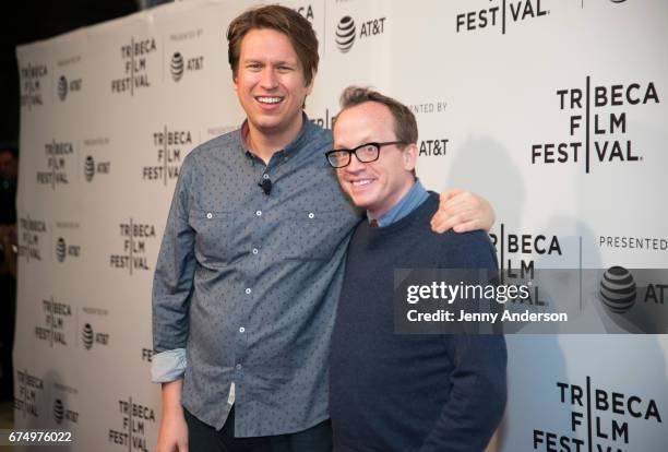 Pete Holmes and Chris Gethard attends "Chris Gethard: Career Suicide" 2017 Tribeca Film Festival at SVA Theatre on April 29, 2017 in New York City.