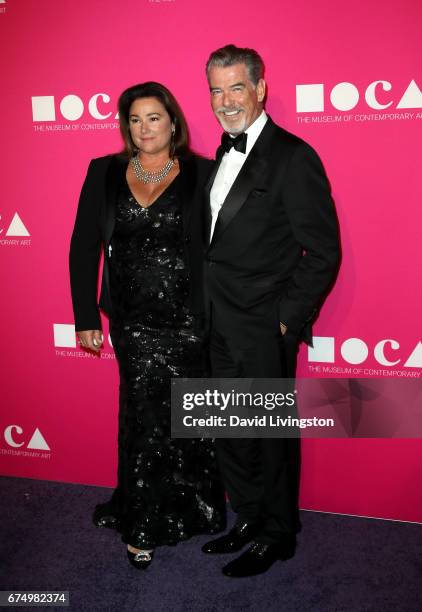 Journalist Keely Shaye Smith and actor Pierce Brosnan attend the 2017 MOCA Gala at The Geffen Contemporary at MOCA on April 29, 2017 in Los Angeles,...