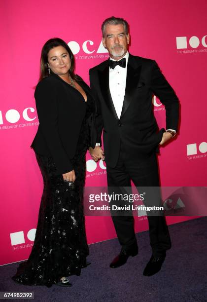 Journalist Keely Shaye Smith and actor Pierce Brosnan attend the 2017 MOCA Gala at The Geffen Contemporary at MOCA on April 29, 2017 in Los Angeles,...