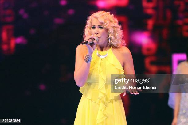 Chanelle Wyrsch during the fourth event show and semi finals of the tv competition 'Deutschland sucht den Superstar' at Coloneum on April 29, 2017 in...