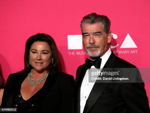 Journalist Keely Shaye Smith and actor Pierce Brosnan attend the 2017 MOCA Gala at The Geffen Contemporary at MOCA on April 29, 2017 in Los Angeles,...