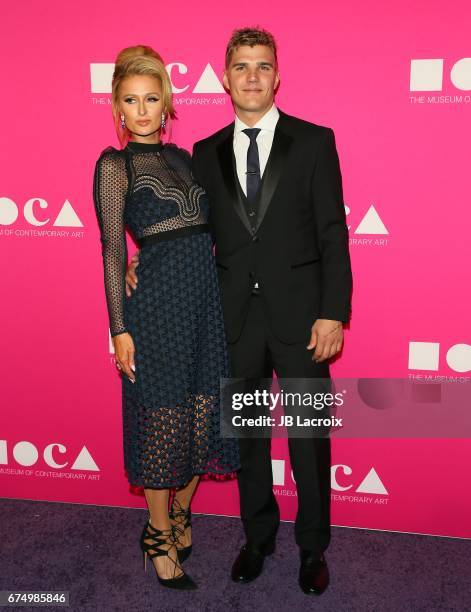 Paris Hilton and Chris Zylka attend the MOCA Gala 2017 on April 29, 2017 in Los Angeles, California.