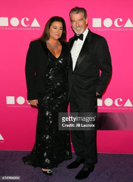 Pierce Brosnan and Keely Shaye Smith attend the MOCA Gala 2017 on April 29, 2017 in Los Angeles, California.