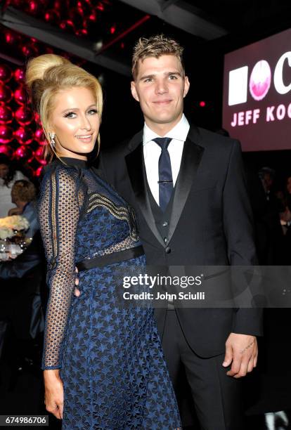 Paris Hilton and Chris Zylka at the MOCA Gala 2017 honoring Jeff Koons at The Geffen Contemporary at MOCA on April 29, 2017 in Los Angeles,...