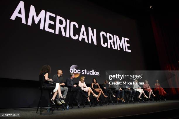 The cast and executive producers of Walt Disney Television via Getty Images's critically acclaimed Limited Series American Crime attended the Walt...