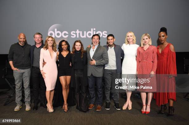 The cast and executive producers of Walt Disney Television via Getty Images's critically acclaimed Limited Series American Crime attended the Walt...