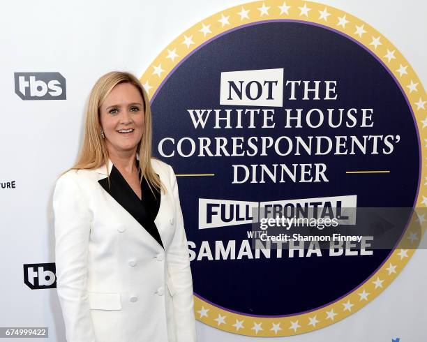 Samantha Bee arrives on the red carpet at "Not the White House Correspondents' Dinner" at DAR Constitution Hall on April 29, 2017 in Washington, DC.