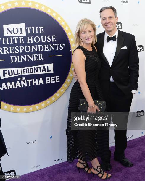 Anchor Jake Tapper and his wife, Jennifer Marie Brown' attend the "Not the White House Correspondents' Dinner" at DAR Constitution Hall on April 29,...
