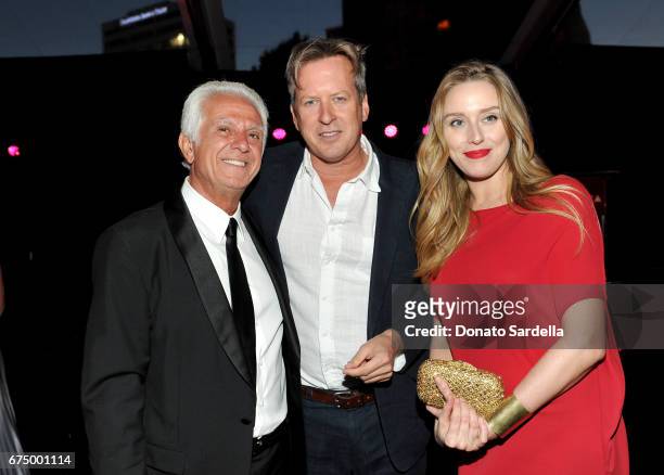 Board Co-Chair, Maurice Marciano, Director Doug Aitken and Carmen Ellis at the MOCA Gala 2017 honoring Jeff Koons at The Geffen Contemporary at MOCA...