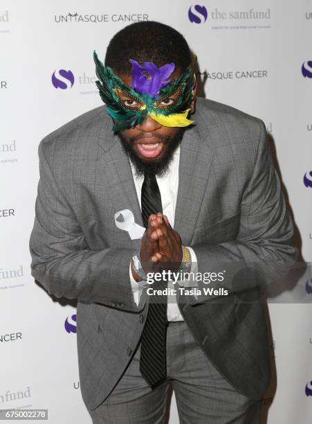 Comedian Quincy Jones attends the Unmasque Cancer Masquerade benefit supporting young adult cancer survivors at The Mark for Events on April 29, 2017...