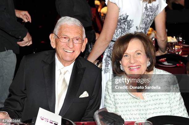 Eli Broad and Edythe Broad at the MOCA Gala 2017 honoring Jeff Koons at The Geffen Contemporary at MOCA on April 29, 2017 in Los Angeles, California.